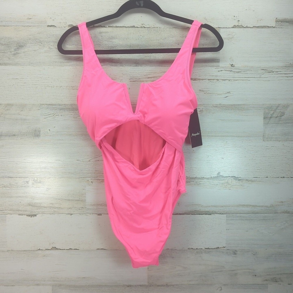 Pink One Piece Swimsuits Tummy Control Bathing Suit‎ Meyeeka Womens Size L